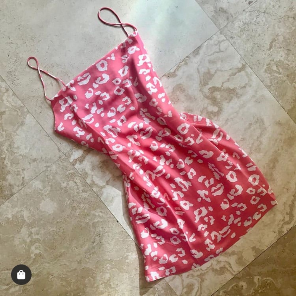 🎄CYBER SALE🎄Say No More Pink Leopard Print Mini Dress - Picture 5 of 8